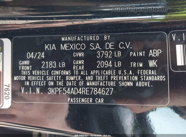 3KPF54AD4RE784627 2024 KIA FORTE Черный Вид подкапотного пространства