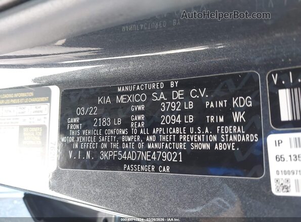 3KPF54AD7NE479021 2022 KIA FORTE Серый Вид подкапотного пространства