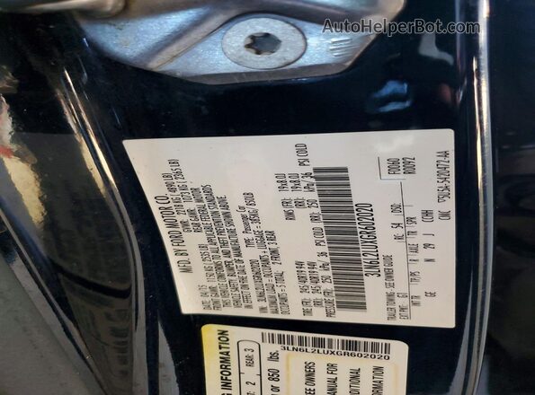 3LN6L2LUXGR602020 2016 LINCOLN MKZ Black Widok komory silnika