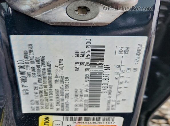 3LN6L5LU8LR611617 2020 LINCOLN MKZ Синий Вид подкапотного пространства