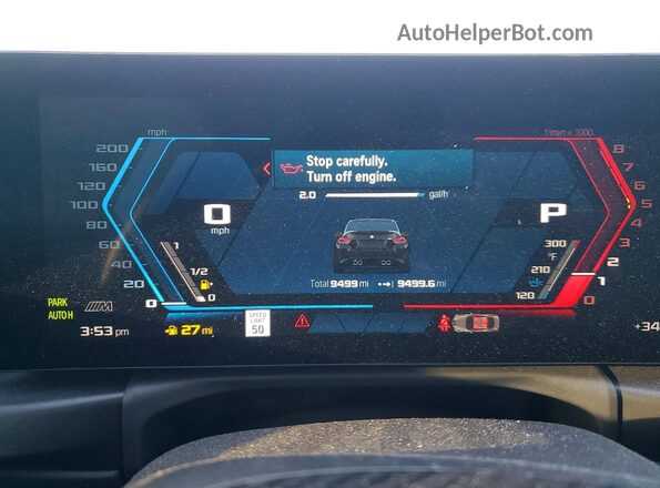 3MF23DM04S8F46405 2025 BMW M2 Black Instrument cluster view