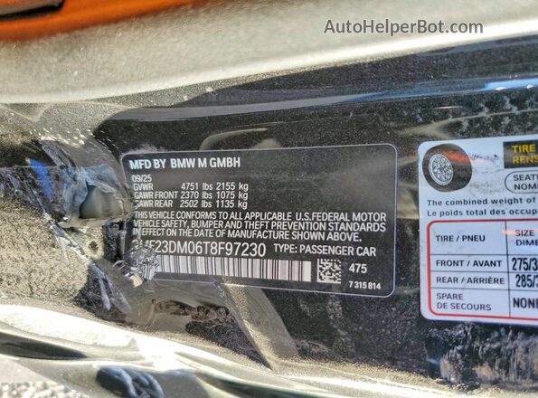3MF23DM06T8F97230 2026 BMW M2 Black Vista del compartimento del motor