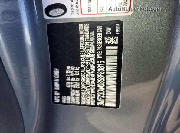 3MF23DM08S8F80816 2025 BMW MOTORRAD M2 Gray Widok naklejki z numerem VIN