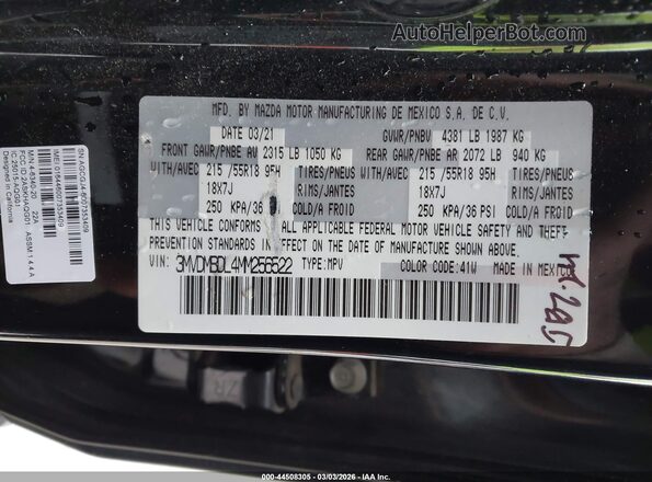 3MVDMBDL4MM256522 2021 MAZDA CX-30 Черный Вид подкапотного пространства