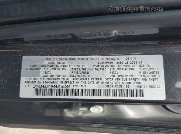 3MVDMBDY4RM619629 2024 MAZDA CX-30 Gray Вид наклейки з VIN-кодом