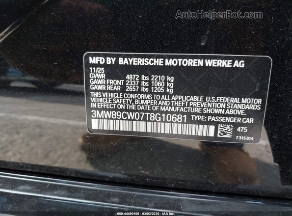 3MW89CW07T8G10681 2026 BMW OTHER Черный Вид подкапотного пространства