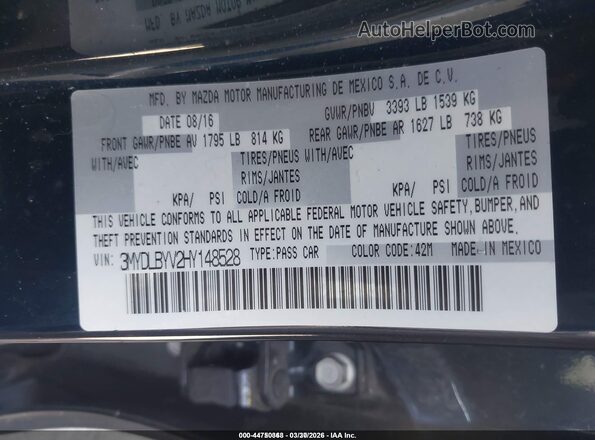 3MYDLBYV2HY148528 2017 TOYOTA YARIS IA Blue Вид підкапотного простору