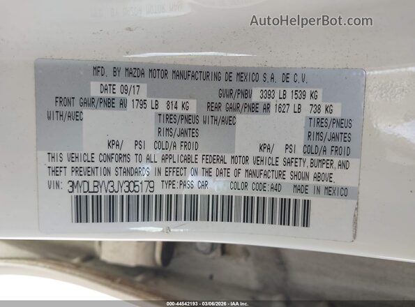 3MYDLBYV3JY305179 2018 TOYOTA YARIS IA Белый Вид подкапотного пространства