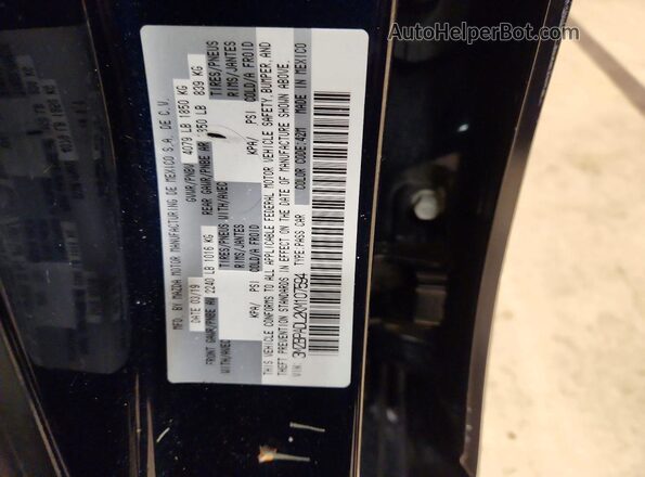 3MZBPADL2KM107594 2019 MAZDA 3 Синий Вид подкапотного пространства
