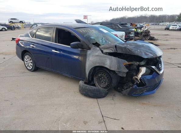 3N1AB7AP0JY205248 2018 NISSAN SENTRA Синий Передняя правая четверть