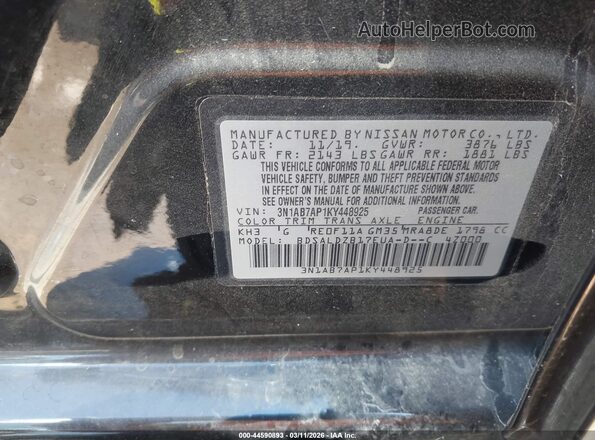3N1AB7AP1KY448925 2019 NISSAN SENTRA Black Engine compartment view