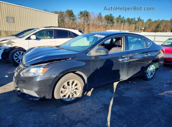 3N1AB7AP4KL602279 2019 NISSAN SENTRA Черный Передняя левая четверть