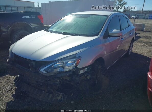 3N1AB7AP5KY262661 2019 NISSAN SENTRA Серебряный Передняя левая четверть