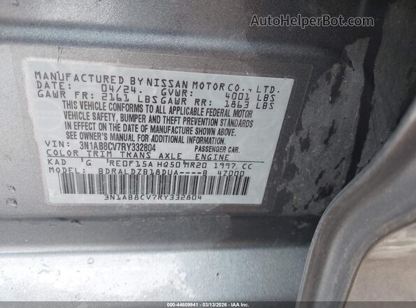 3N1AB8CV7RY332804 2024 NISSAN SENTRA Gray Widok komory silnika