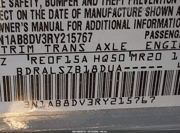 3N1AB8DV3RY215767 2024 NISSAN SENTRA Gray Vista del compartimento del motor