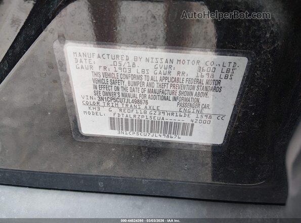 3N1CP5CU7JL498676 2018 NISSAN KICKS Black Widok komory silnika