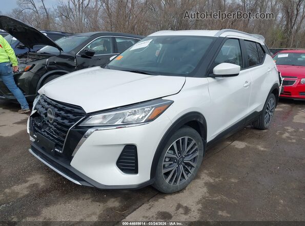 3N1CP5CV4RL574892 2024 NISSAN KICKS White წინა მარცხენა ხედი სამი მეოთხედიდან