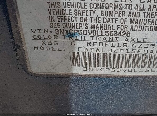 3N1CP5DV0LL563426 2020 NISSAN KICKS Синий Вид подкапотного пространства