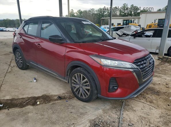 3N1CP5DV6ML506696 2021 NISSAN KICKS Темно-бордовый Передняя правая четверть