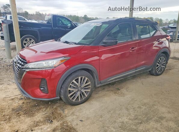 3N1CP5DV6ML506696 2021 NISSAN KICKS Темно-бордовый Передняя левая четверть