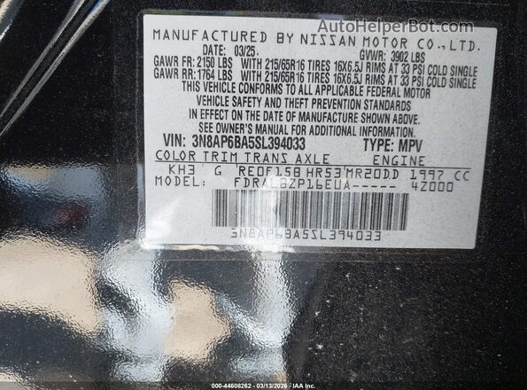 3N8AP6BA5SL394033 2025 NISSAN KICKS Black Widok komory silnika