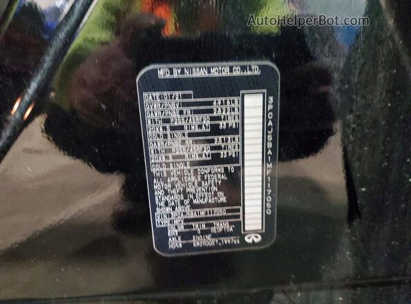 3PCAJ5BA1MF117050 2021 INFINITI QX50 Black VIN sticker view