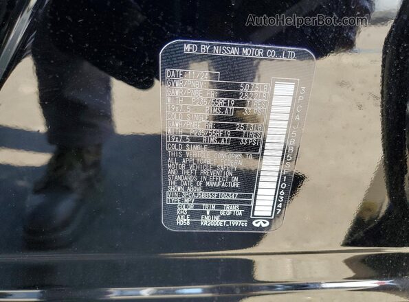 3PCAJ5BB5SF106347 2025 INFINITI QX50 Черный Вид наклейки с VIN-кодом