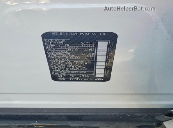 3PCAJ5FB3SF110357 2025 INFINITI QX50 Белый Вид наклейки с VIN-кодом