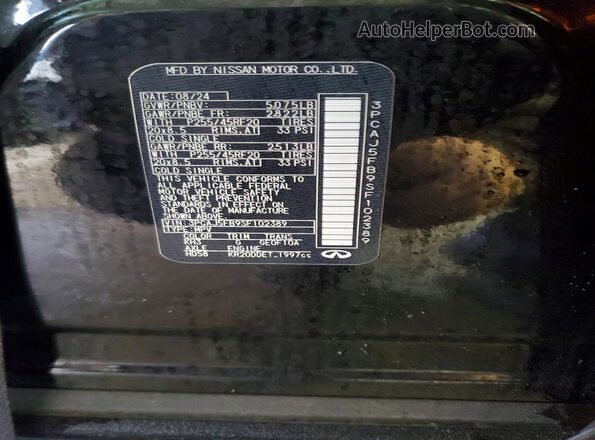 3PCAJ5FB9SF102389 2025 INFINITI QX50 Black VIN sticker view