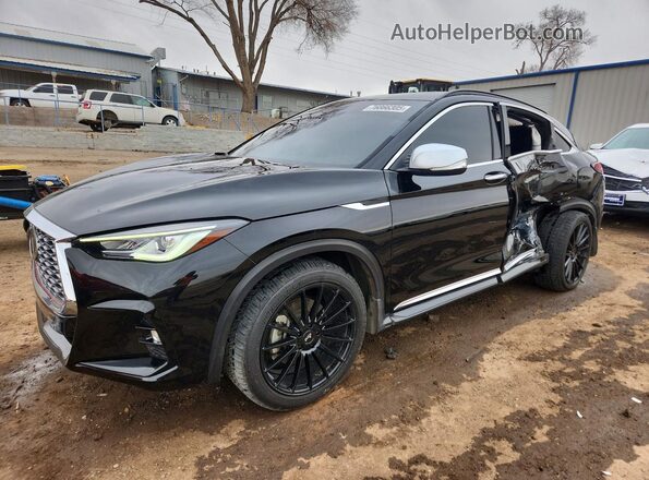 3PCAJ5JR4PF122478 2023 INFINITI QX55 Black წინა მარცხენა ხედი სამი მეოთხედიდან