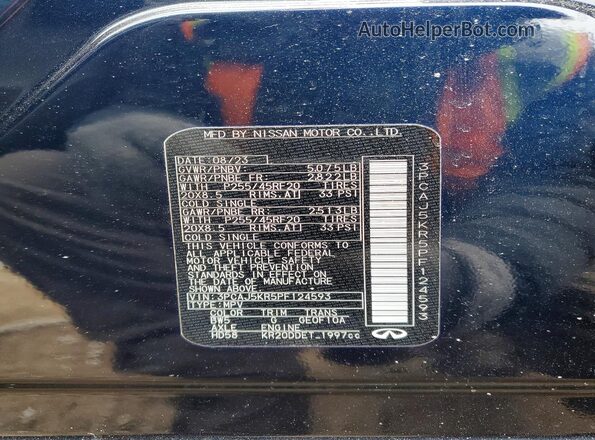 3PCAJ5KR5PF124593 2023 INFINITI QX55 Синий Вид подкапотного пространства