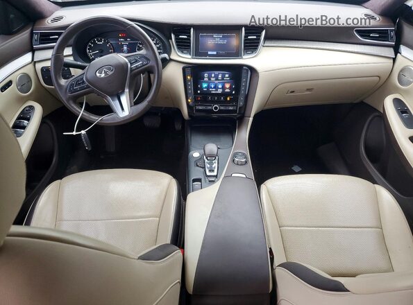 3PCAJ5M3XKF145070 2019 INFINITI QX50 White Вид панелі приладів
