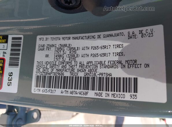 3TYDZ5BN4PT029686 2023 TOYOTA TACOMA Серый Вид подкапотного пространства