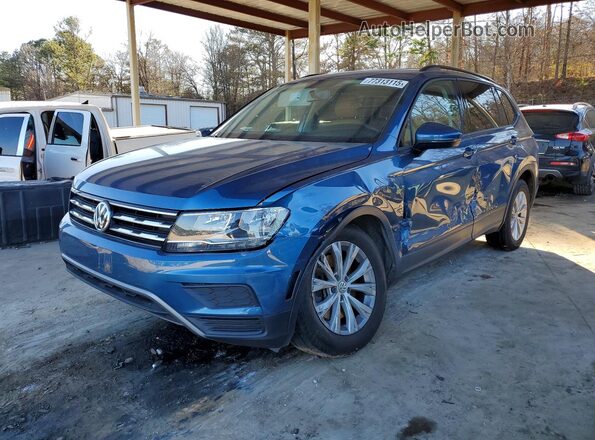 3VV1B7AX5JM098168 2018 VOLKSWAGEN TIGUAN Синий Передняя левая четверть