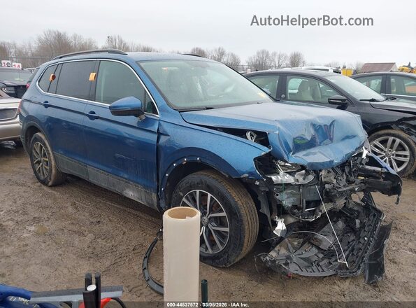 3VV2B7AX1KM136128 2019 VOLKSWAGEN TIGUAN Blue Передня права чверть