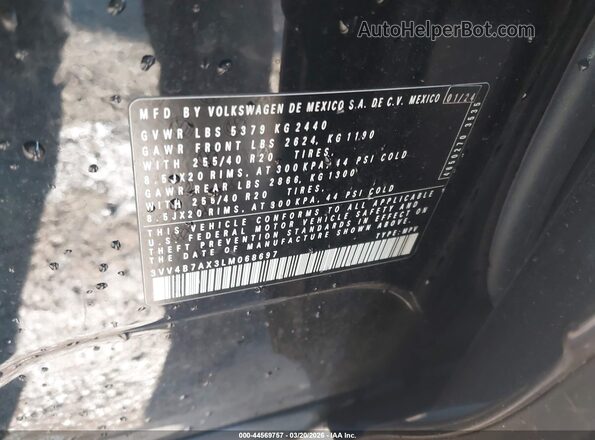 3VV4B7AX3LM068697 2020 VOLKSWAGEN TIGUAN Черный Вид подкапотного пространства