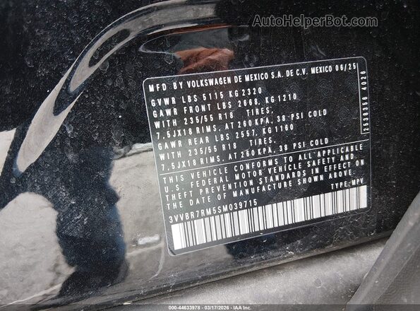 3VVBR7RM5SM039715 2025 VOLKSWAGEN TIGUAN Черный Вид подкапотного пространства