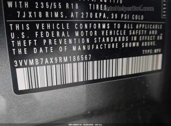 3VVMB7AX9RM186567 2024 VOLKSWAGEN TIGUAN Gray Widok komory silnika