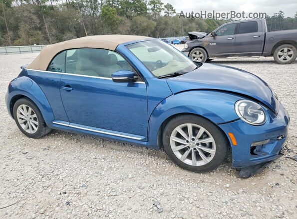 3VW5DAAT0JM516945 2018 VOLKSWAGEN BEETLE Синий Передняя правая четверть