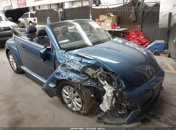 3VW5DAAT2JM505171 2018 VOLKSWAGEN BEETLE Синий Передняя правая четверть