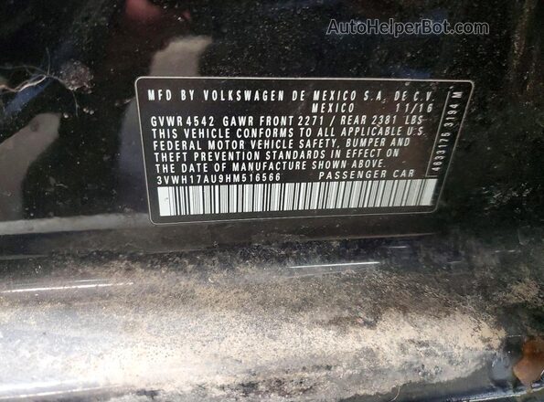 3VWH17AU9HM516566 2017 VOLKSWAGEN GOLF Черный Вид подкапотного пространства