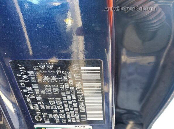 KM8SN4HF4HU197684 2017 HYUNDAI SANTA Blue Vista de la etiqueta del VIN