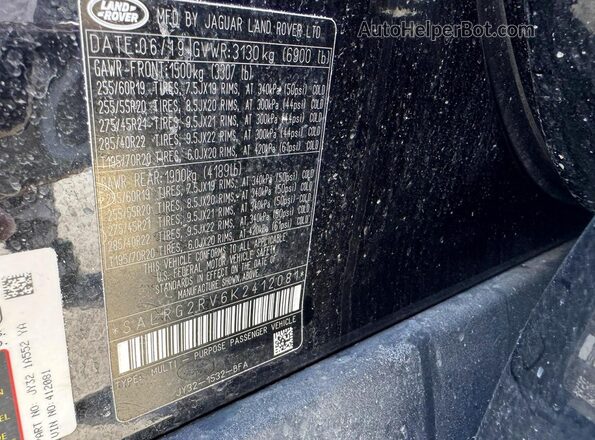 SALRG2RV6K2412081 2019 LAND ROVER DISCOVERY Черный Вид задней части салона