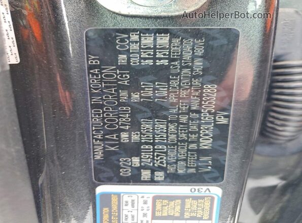 KNDCR3L16P5053288 2023 KIA NIRO EV Black Widok wnętrza 360 stopni