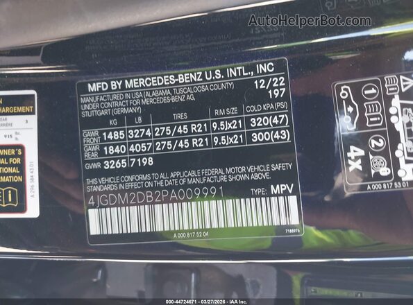 4JGDM2DB2PA009991 2023 MERCEDES-BENZ EQS 450+ SUV Черный Вид подкапотного пространства
