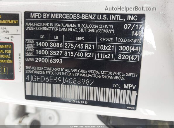 4JGED6EB9JA088982 2018 MERCEDES-BENZ AMG GLE 43 COUPE Белый Вид подкапотного пространства