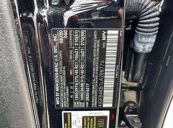 4JGFB4KB1LA288776 2020 MERCEDES-BENZ GLE Черный Вид задних сидений