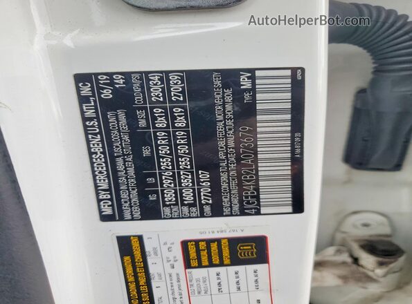 4JGFB4KB2LA073679 2020 MERCEDES-BENZ GLE White Vista interior de 360 grados