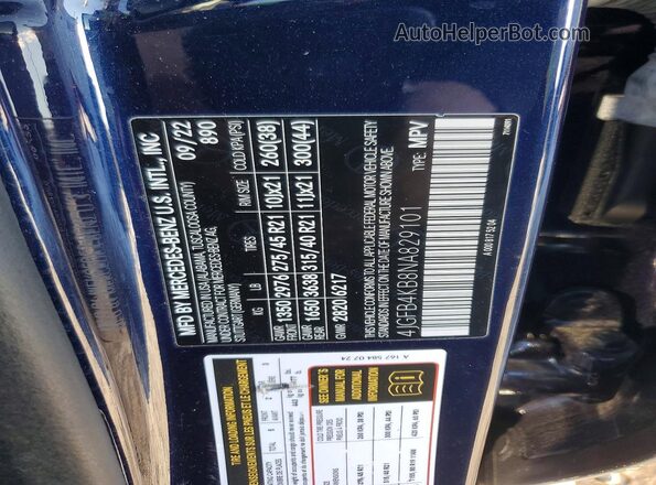 4JGFB4KB8NA829101 2022 MERCEDES-BENZ GLE Синий Панорамный вид салона 360°
