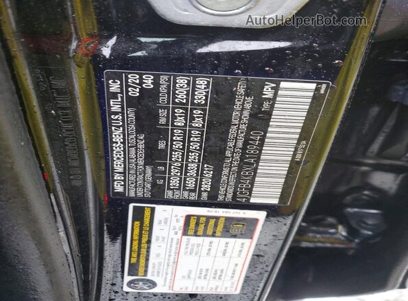 4JGFB4KBXLA189440 2020 MERCEDES-BENZ GLE Black სალონის 360-გრადუსიანი ხედი
